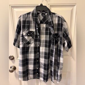 Burnside Black and White Checkered Shirt